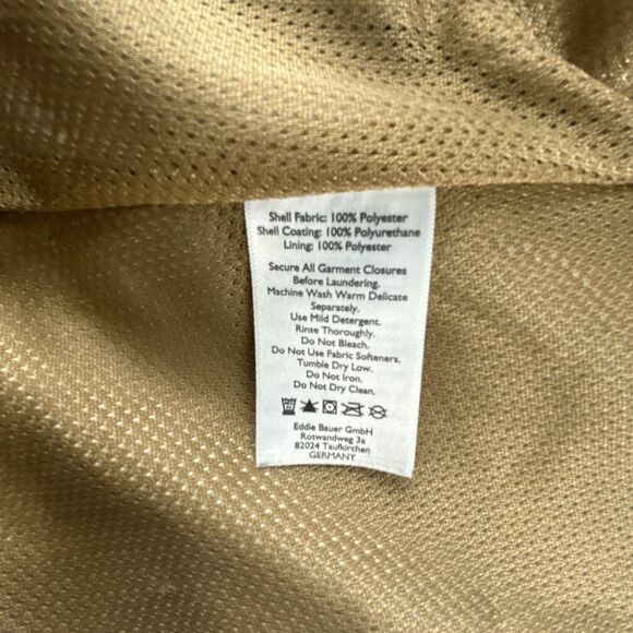 Eddie Bauer WeatherEdge Jacket Womens Sz M Yellow Waterproof Hooded Windbreaker - Picture 9 of 13